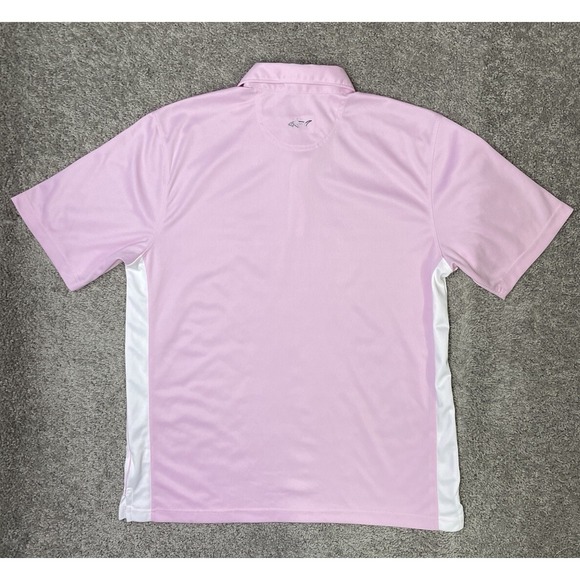 Greg Norman‎ Men's Play Dry Performance Golf Polo Shirt Pink with White Large - Picture 6 of 10
